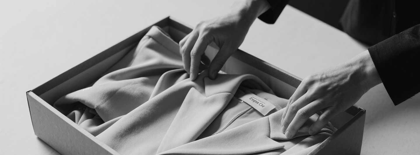 Ręce pakujące ubranie